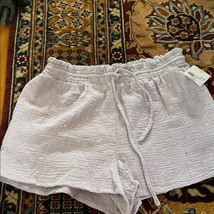 Forever 21 Women's Lilac embroidered Drawstring Shorts